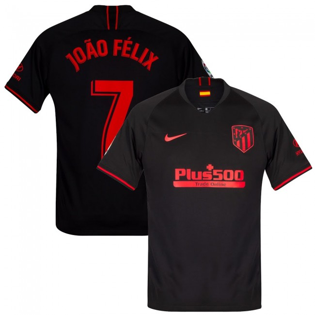 Atletico Madrid Away 2019-20 Felix #7 Black Soccer Jersey Shirt - Click Image to Close